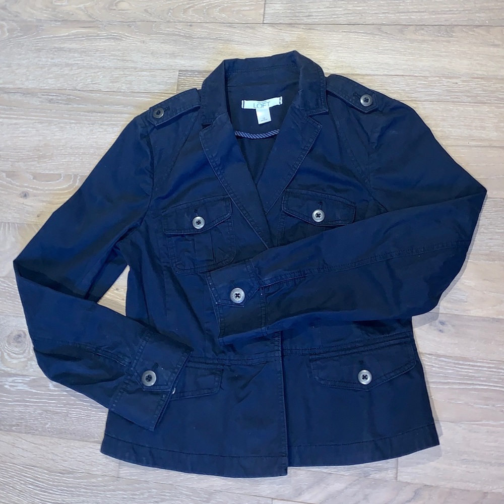LOFT Navy Utility Blazer Jacket